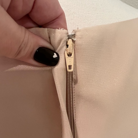 Custom formal long gown dress with train size 16 18 1X 2X Plus Size nude - Picture 6 of 11